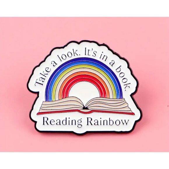 READING RAINBOW Book Enamel Backpack Lapel Pin NEW - Picture 1 of 3